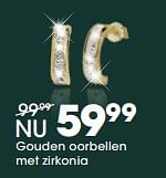 Promoties Gouden oorbellen met zirkonia - Huismerk - Lucardi - Geldig van 27/11/2017 tot 31/12/2017 bij Lucardi