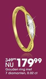 Promoties Gouden ring met 7 diamanten - Huismerk - Lucardi - Geldig van 27/11/2017 tot 31/12/2017 bij Lucardi