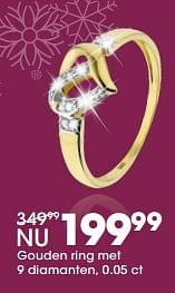 Promoties Gouden ring met 9 diamanten - Huismerk - Lucardi - Geldig van 27/11/2017 tot 31/12/2017 bij Lucardi