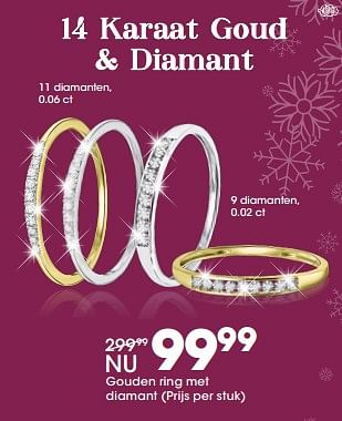 Promoties Gouden ring met diamant - Huismerk - Lucardi - Geldig van 27/11/2017 tot 31/12/2017 bij Lucardi
