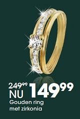 Promoties Gouden ring met zirkonia - Huismerk - Lucardi - Geldig van 27/11/2017 tot 31/12/2017 bij Lucardi