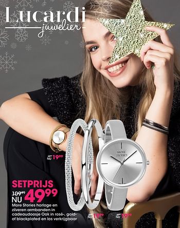 Promoties More stories horloge en zilveren armbanden in cadeaudoosje - More Stories - Geldig van 27/11/2017 tot 31/12/2017 bij Lucardi