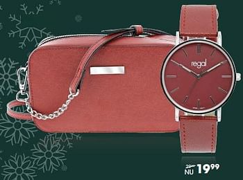 Promoties Regal horloge met bijpassend tasje in 6 kleuren - Regal - Geldig van 27/11/2017 tot 31/12/2017 bij Lucardi