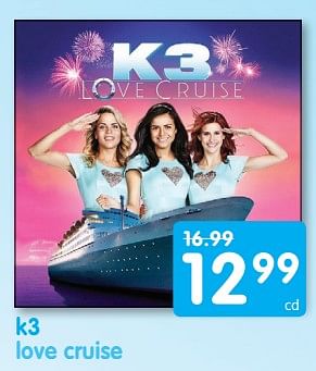 Promoties K3 love cruise - Studio 100 - Geldig van 09/12/2017 tot 31/12/2017 bij BoekenVoordeel