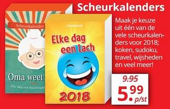 Promoties Scheurkalenders - Huismerk - Boekenvoordeel - Geldig van 09/12/2017 tot 31/12/2017 bij BoekenVoordeel
