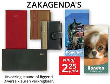 Promotions Zakagenda`s - Produit Maison - Boekenvoordeel - Valide de 09/12/2017 à 31/12/2017 chez BoekenVoordeel