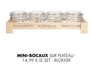 Promotions Mini-bocaux sur plateau - Produit maison - Blokker - Valide de 01/12/2017 à 03/01/2018 chez Blokker