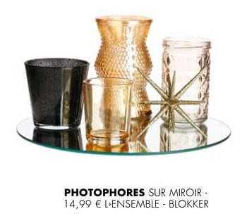 Promotions Photophores sur miroir - Produit maison - Blokker - Valide de 01/12/2017 à 03/01/2018 chez Blokker