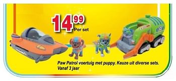 Promoties Paw patrol voertuig met puppy - PAW  PATROL - Geldig van 11/12/2017 tot 31/12/2017 bij Multi-Land