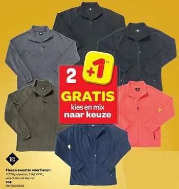 Promoties Fleece sweater voor heren - Tex - Geldig van 13/12/2017 tot 18/12/2017 bij Carrefour