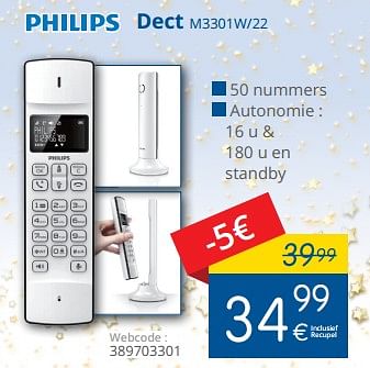Promoties Philips dect m3301w-22 - Philips - Geldig van 11/12/2017 tot 31/12/2017 bij Eldi