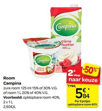 Promoties Room campina - Campina - Geldig van 13/12/2017 tot 18/12/2017 bij Carrefour