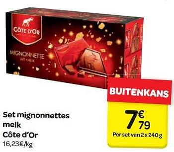 Promotions Set mignonnettes melk côte d`or - Cote D'Or - Valide de 13/12/2017 à 18/12/2017 chez Carrefour