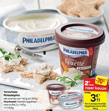 Promoties Verse kaas philadelphia alle soorten - Philadelphia - Geldig van 13/12/2017 tot 18/12/2017 bij Carrefour