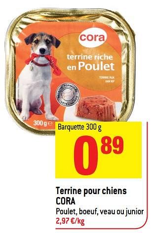 Promotions Terrine pour chiens cora - Produit Maison - Smatch - Valide de 13/12/2017 à 19/12/2017 chez Smatch