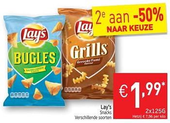 Promoties Lay`s snacks - Lay's - Geldig van 12/12/2017 tot 17/12/2017 bij Intermarche