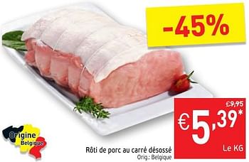 Promotions Rôti de porc au carré désossé - Produit maison - Intermarche - Valide de 12/12/2017 à 17/12/2017 chez Intermarche