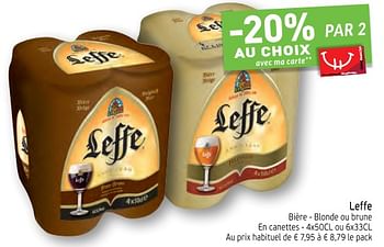 Promotions Leffe bière blonde ou brune - Leffe - Valide de 12/12/2017 à 17/12/2017 chez Intermarche