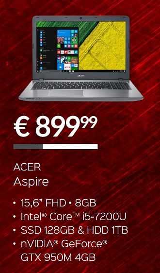 Promotions Acer aspire - Acer - Valide de 01/12/2017 à 31/12/2017 chez Auva