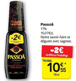 Promotions Passoã - Passoa - Valide de 13/12/2017 à 18/12/2017 chez Carrefour