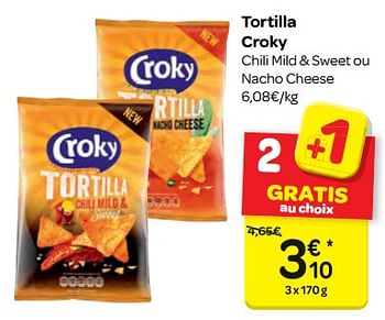 Promoties Tortilla croky - Croky - Geldig van 13/12/2017 tot 18/12/2017 bij Carrefour