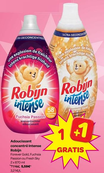 Promoties Adoucissant concentré intense robijn - Robijn - Geldig van 13/12/2017 tot 18/12/2017 bij Carrefour