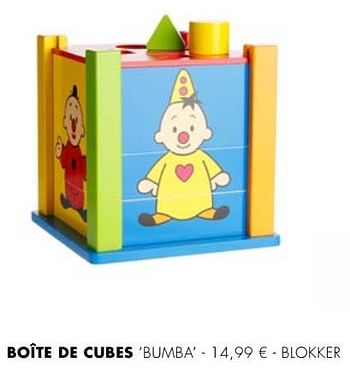 Promoties Boite de cubes bumba - Bumba - Geldig van 01/12/2017 tot 03/01/2018 bij Blokker