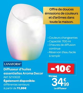 Promotions Lanaform diffuseur d`huiles essentielles aroma decor - Lanaform - Valide de 13/12/2017 à 18/12/2017 chez Carrefour