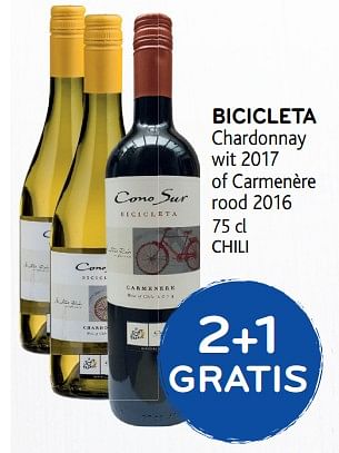 Promoties Bicicleta carmenère 2016 - Rode wijnen - Geldig van 13/12/2017 tot 02/01/2018 bij Alvo
