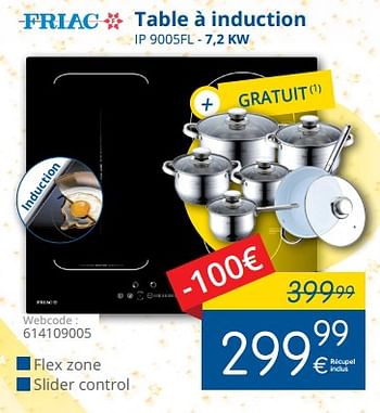 Promoties Friac table à induction ip 9005fl - Friac - Geldig van 11/12/2017 tot 31/12/2017 bij Eldi