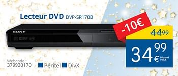 Promotions Sony lecteur dvd dvp-sr170b - Sony - Valide de 11/12/2017 à 31/12/2017 chez Eldi