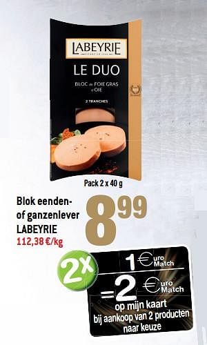 Promoties Blok eenden- of ganzenlever labeyrie - Labeyrie - Geldig van 13/12/2017 tot 01/01/2018 bij Smatch