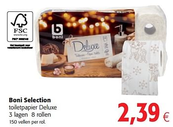 Promoties Boni selection toiletpapier deluxe - Boni - Geldig van 13/12/2017 tot 02/01/2018 bij Colruyt