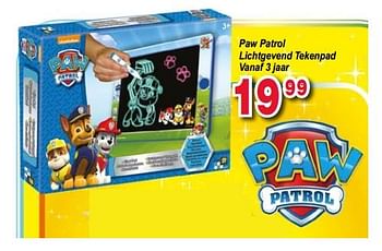 Promoties Paw patrol lichtgevend tekenpad - PAW  PATROL - Geldig van 11/12/2017 tot 31/12/2017 bij Tuf Tuf