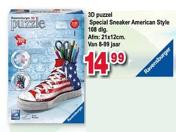 Promoties 3d puzzel special sneaker american style - Ravensburger - Geldig van 11/12/2017 tot 31/12/2017 bij Tuf Tuf