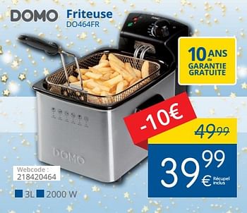 Promotions Domo friteuse do464fr - Domo elektro - Valide de 11/12/2017 à 31/12/2017 chez Eldi