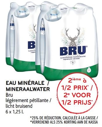 Promotions Eau minérale - Bru - Valide de 13/12/2017 à 02/01/2018 chez Alvo