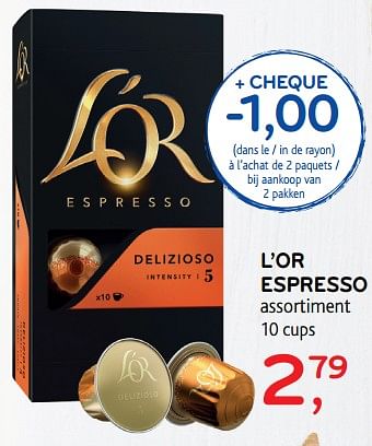 Promotions L`or espresso - Douwe Egberts - Valide de 13/12/2017 à 02/01/2018 chez Alvo