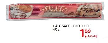 Promoties Pâte sweet fillo deeg - Huismerk - Alvo - Geldig van 13/12/2017 tot 02/01/2018 bij Alvo