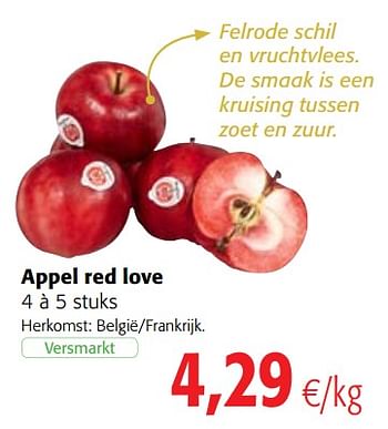 Promoties Appel red love - Huismerk - Colruyt - Geldig van 13/12/2017 tot 02/01/2018 bij Colruyt