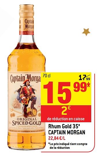 Promoties Rum gold 35° captain morgan - Captain Morgan - Geldig van 13/12/2017 tot 19/12/2017 bij Match