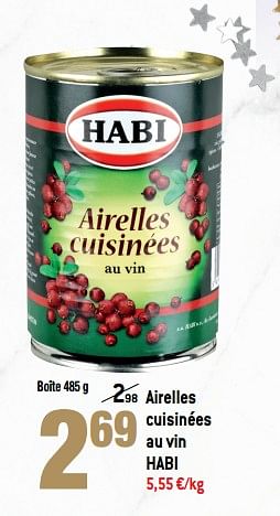 Promotions Airelles cuisinees au vin habi - Habi - Valide de 13/12/2017 à 01/01/2018 chez Smatch