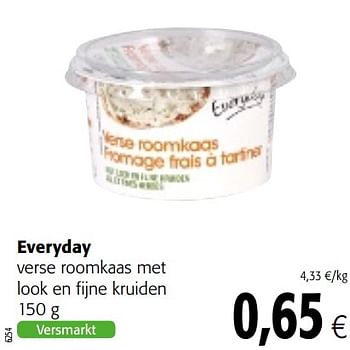 Promotions Everyday verse roomkaas met look en fijne kruiden - Everyday - Valide de 13/12/2017 à 02/01/2018 chez Colruyt