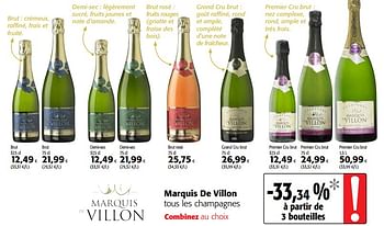 Promoties Marquis de villon tous les champagnes - Marquis De Villon - Geldig van 13/12/2017 tot 02/01/2018 bij Colruyt