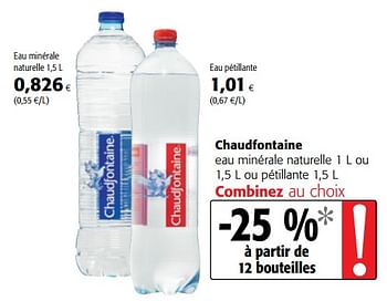 Promotions Chaudfontaine eau minérale naturelle ou pétillante - Chaudfontaine - Valide de 13/12/2017 à 02/01/2018 chez Colruyt