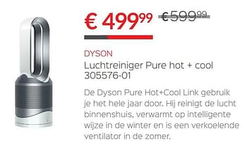 Promoties Dyson luchtreiniger pure hot + cool 305576-01 - Dyson - Geldig van 14/12/2017 tot 31/12/2017 bij ShopWillems
