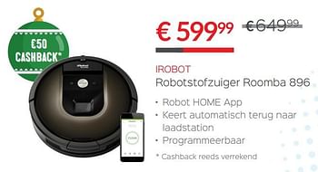 Promoties Irobot robotstofzuiger roomba 896 - iRobot - Geldig van 14/12/2017 tot 31/12/2017 bij ShopWillems
