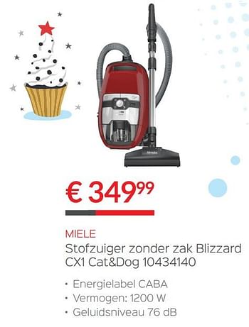 Promotions Miele stofzuiger zonder zak blizzard cx1 cat+dog 10434140 - Miele - Valide de 14/12/2017 à 31/12/2017 chez ShopWillems