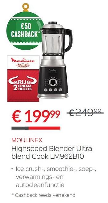 Promoties Moulinex highspeed blender ultrablend cook lm962b10 - Moulinex - Geldig van 14/12/2017 tot 31/12/2017 bij ShopWillems