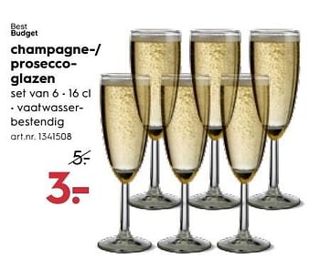 Op de een of andere manier Dressoir plaats Best budget Champagne--prosecco glazen - Promotie bij Blokker